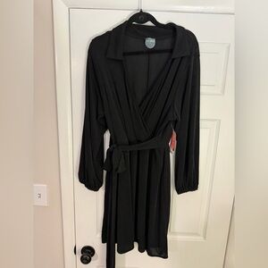 Arula Black Wrap Dress